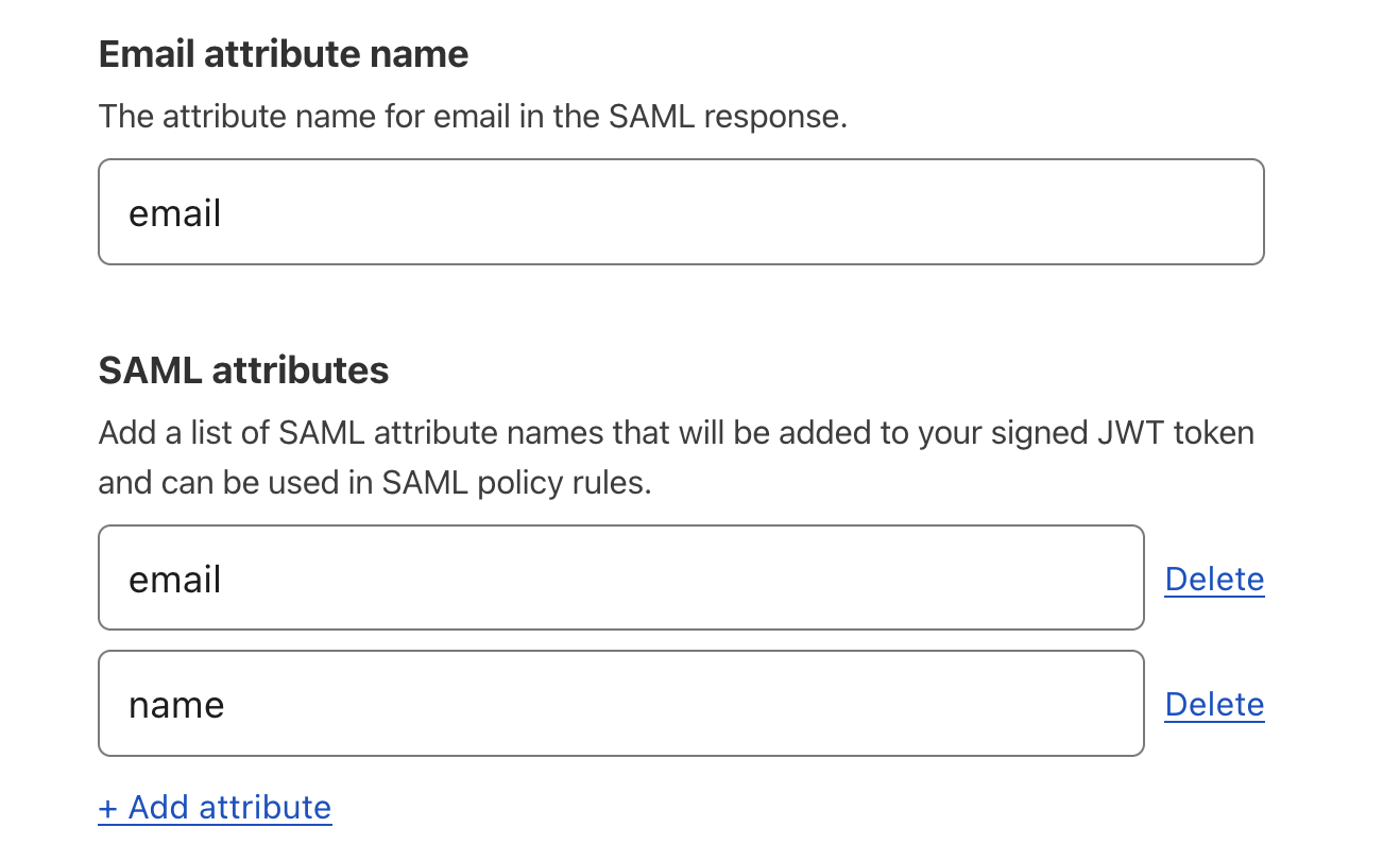 Adding optional SAML attributes in Zero Trust