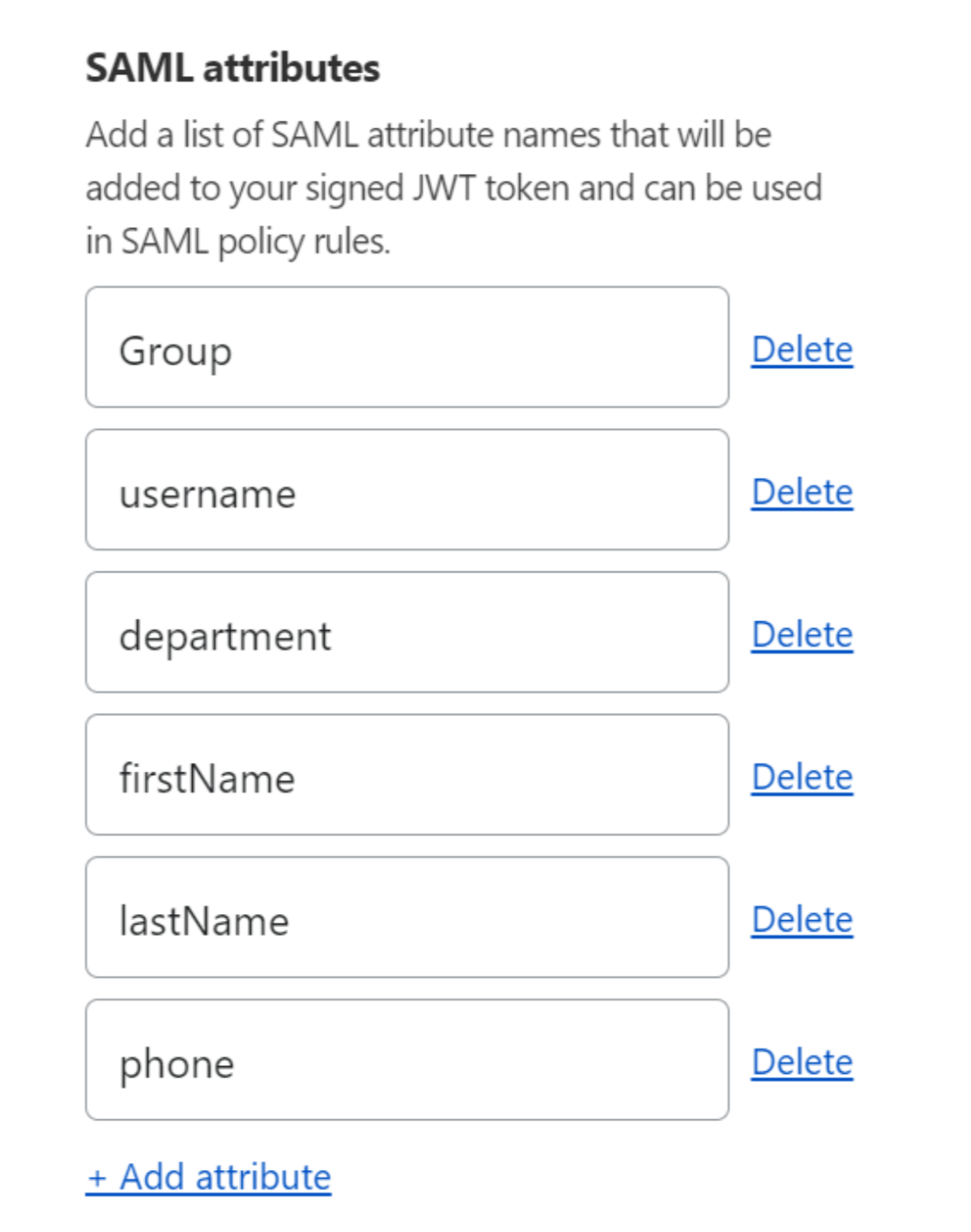 List of DocuSign SAML Attributes